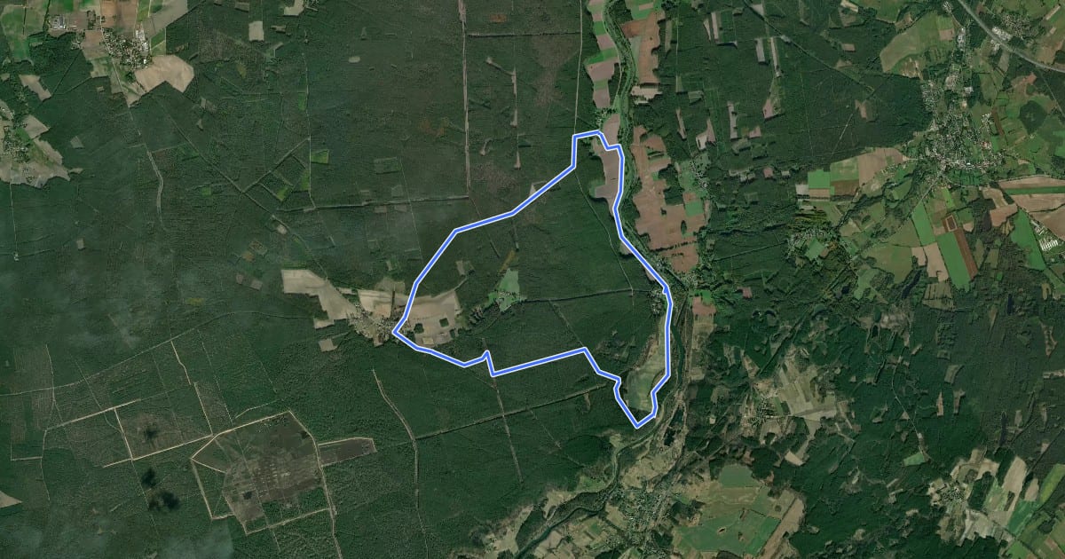 Маршрут Rundweg Jerischker Wald на спутниковом снимке