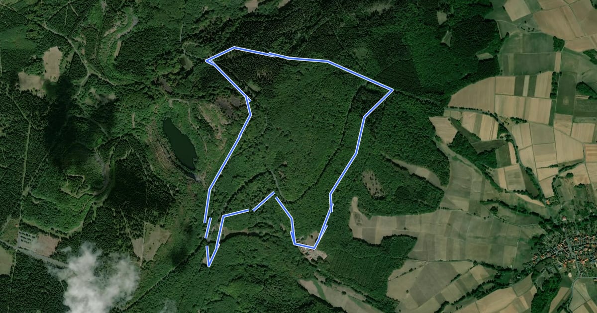 Маршрут Rundweg Jugenddorf - Hoher Meißner на спутниковом снимке