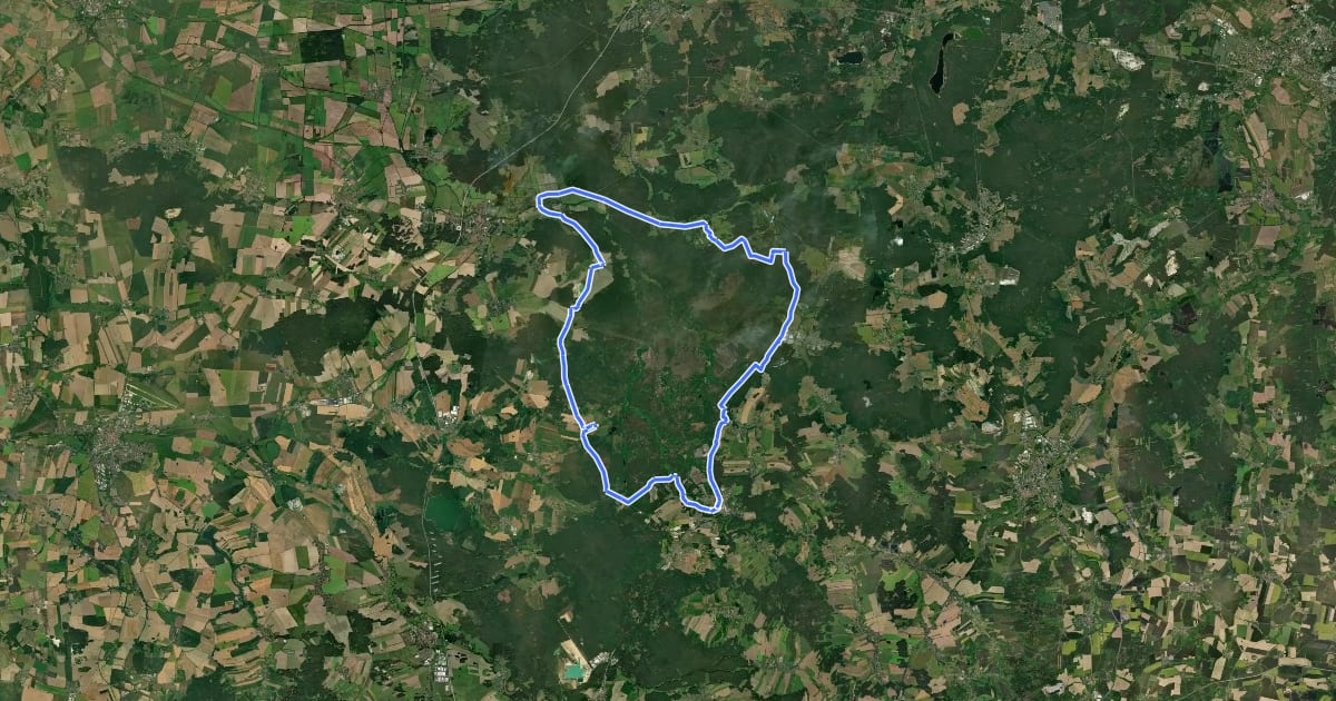 Маршрут Rundweg Königsbrücker Heide на спутниковом снимке