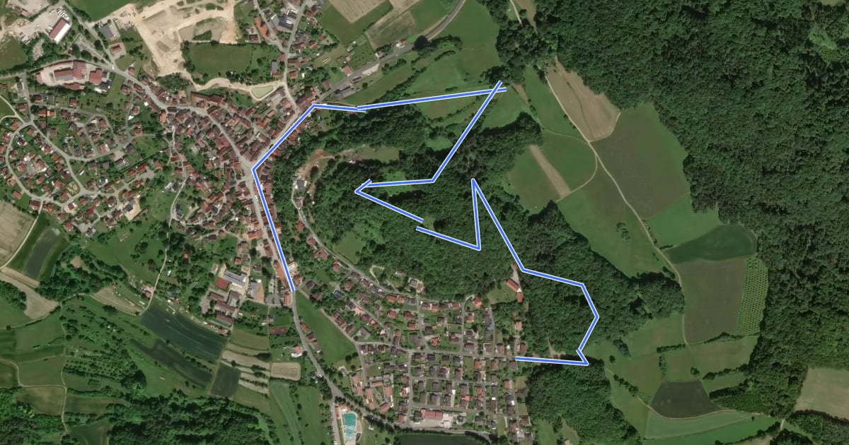 Маршрут Rundweg Königstein – Kühberg на спутниковом снимке
