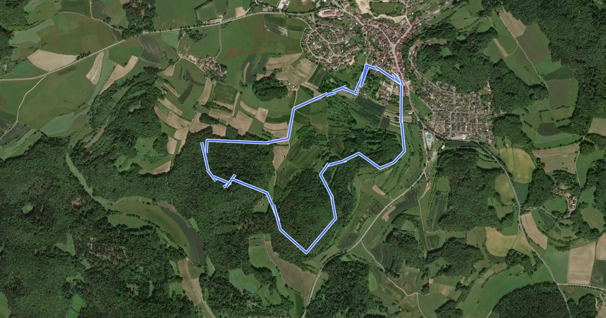Маршрут Rundweg Königstein – Ossinger на спутниковом снимке