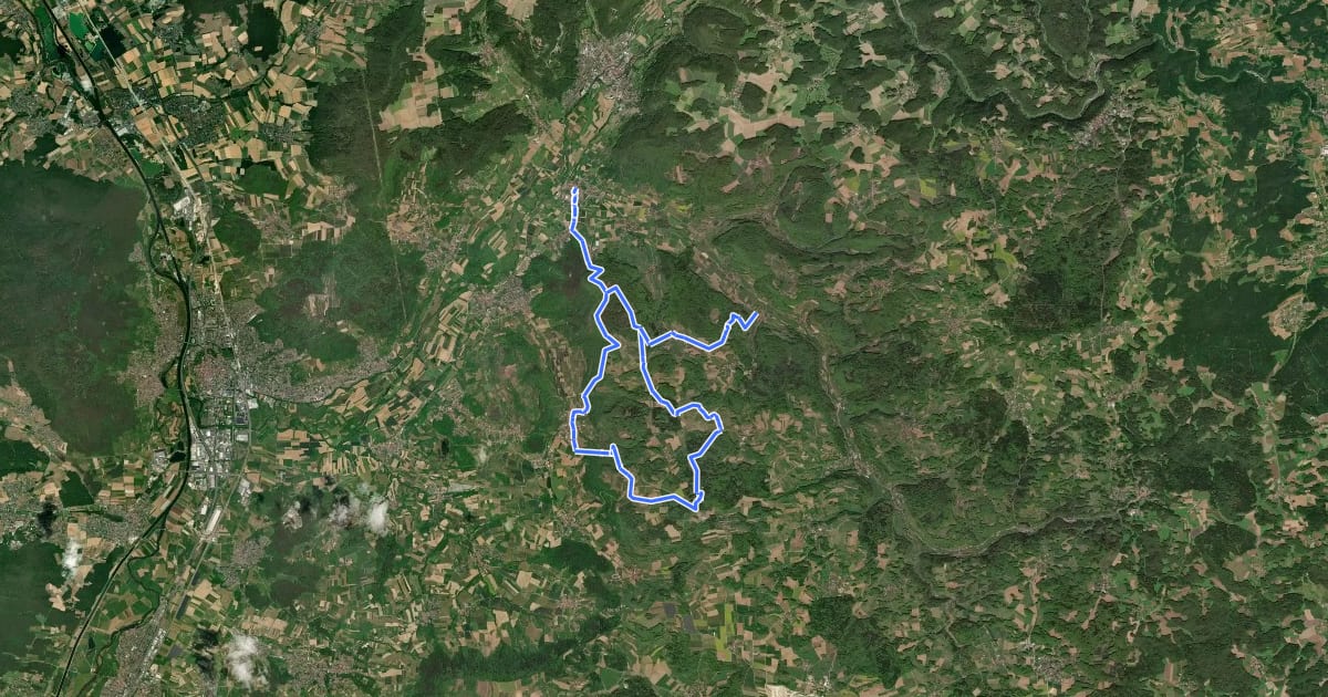 Маршрут Rundweg Katzenberg-Kohlenberg на спутниковом снимке
