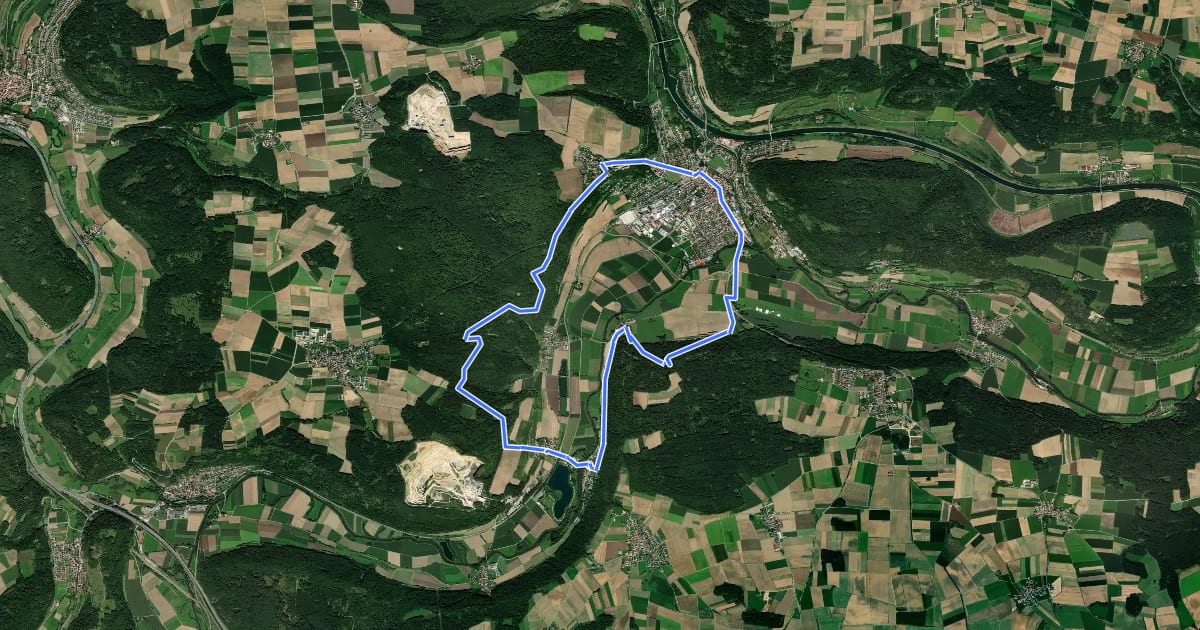 Маршрут Rundweg Kinding K2 на спутниковом снимке
