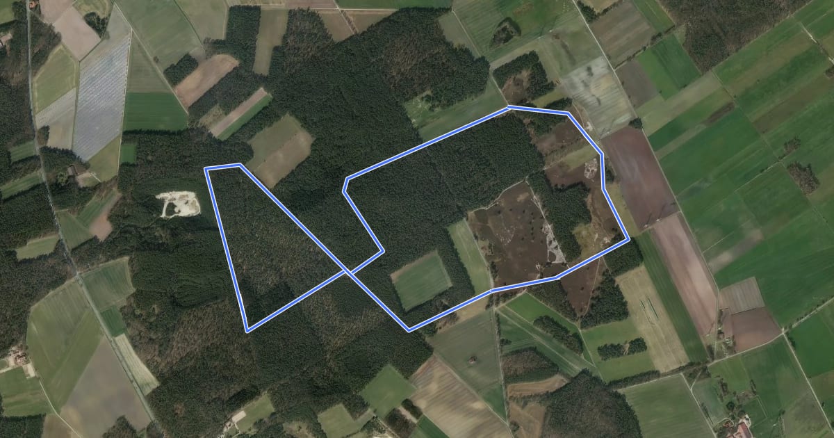 Маршрут Rundweg Kirchdorfer Heide, Blau на спутниковом снимке