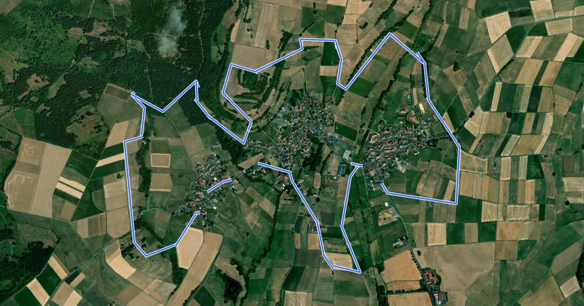 Маршрут Rundweg Kirchmaushausen на спутниковом снимке