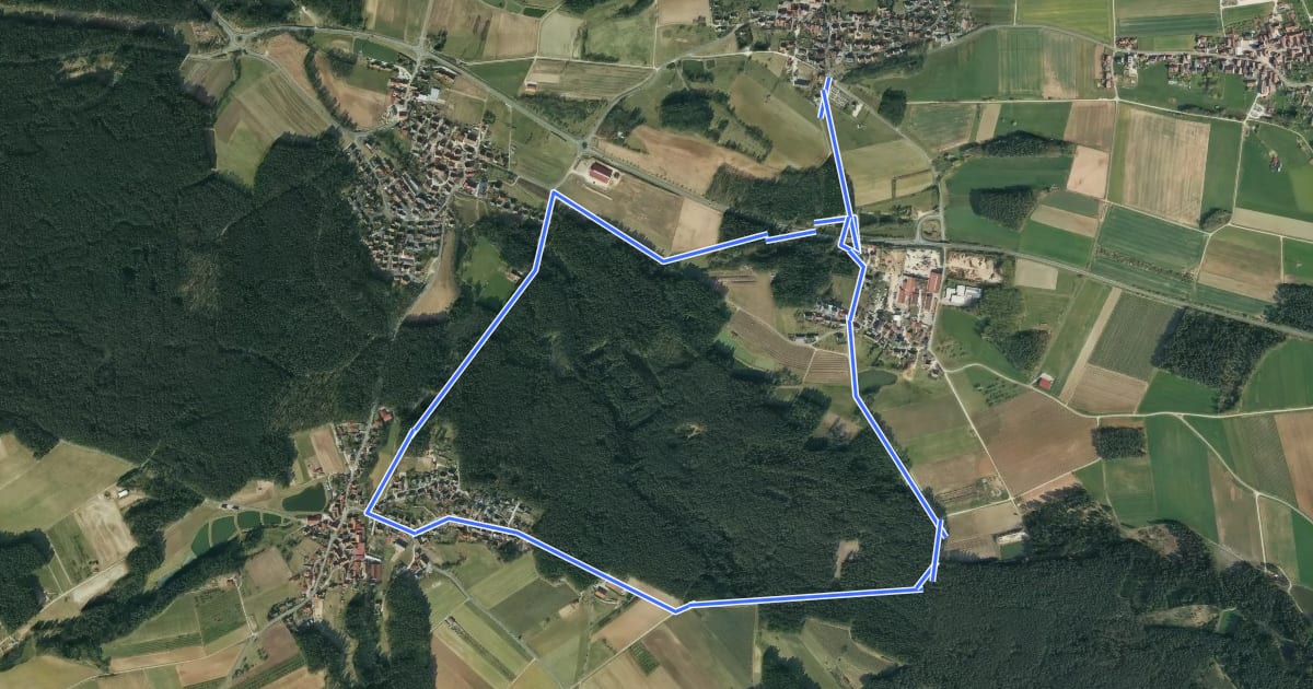 Маршрут Rundweg Kirchröttenbach – Bullach на спутниковом снимке
