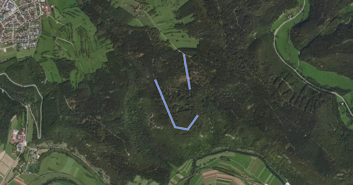 Маршрут Rundweg Kolbinger Höhle на спутниковом снимке