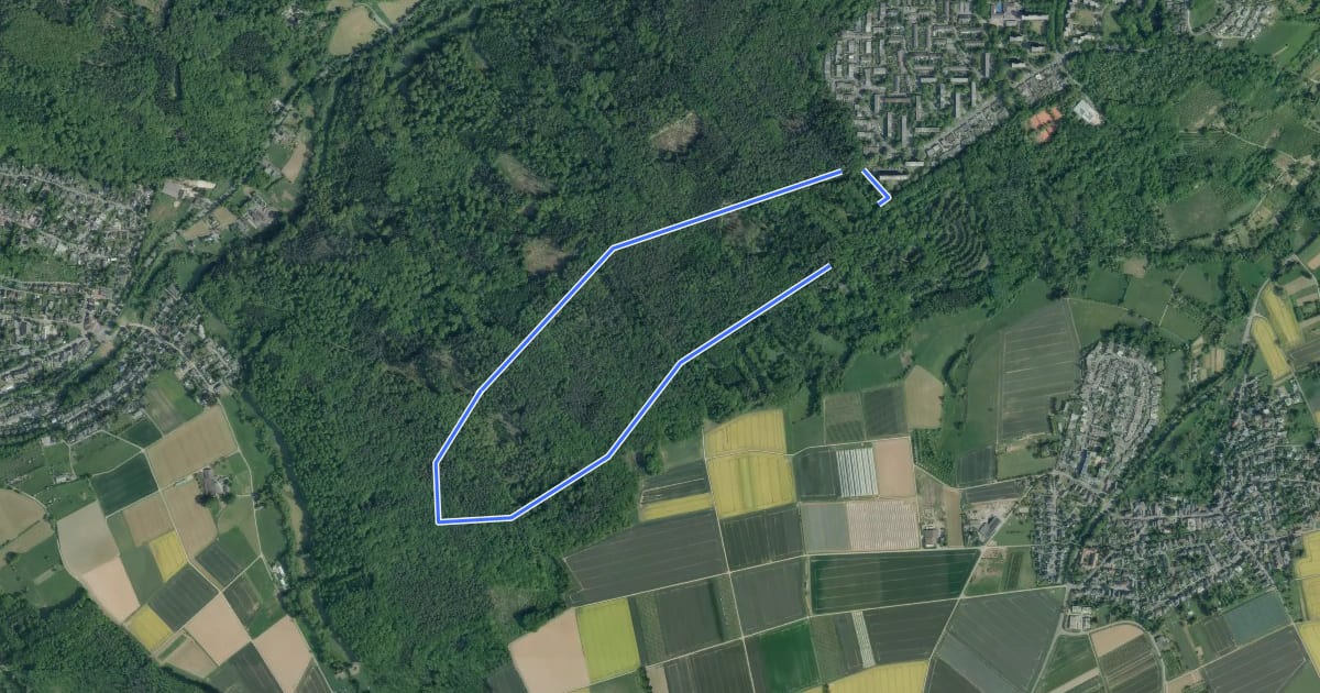Маршрут Rundweg Kottenforst (Heiderhof - Pech) на спутниковом снимке