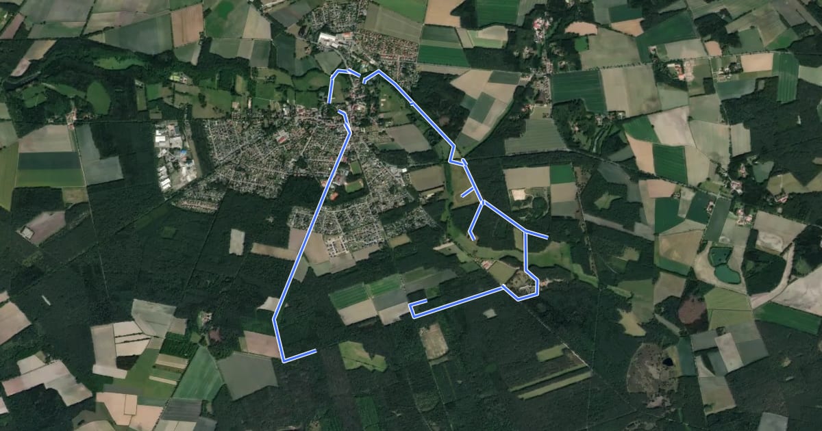 Маршрут Rundweg Kunstlandschaft Neuenkirchen на спутниковом снимке