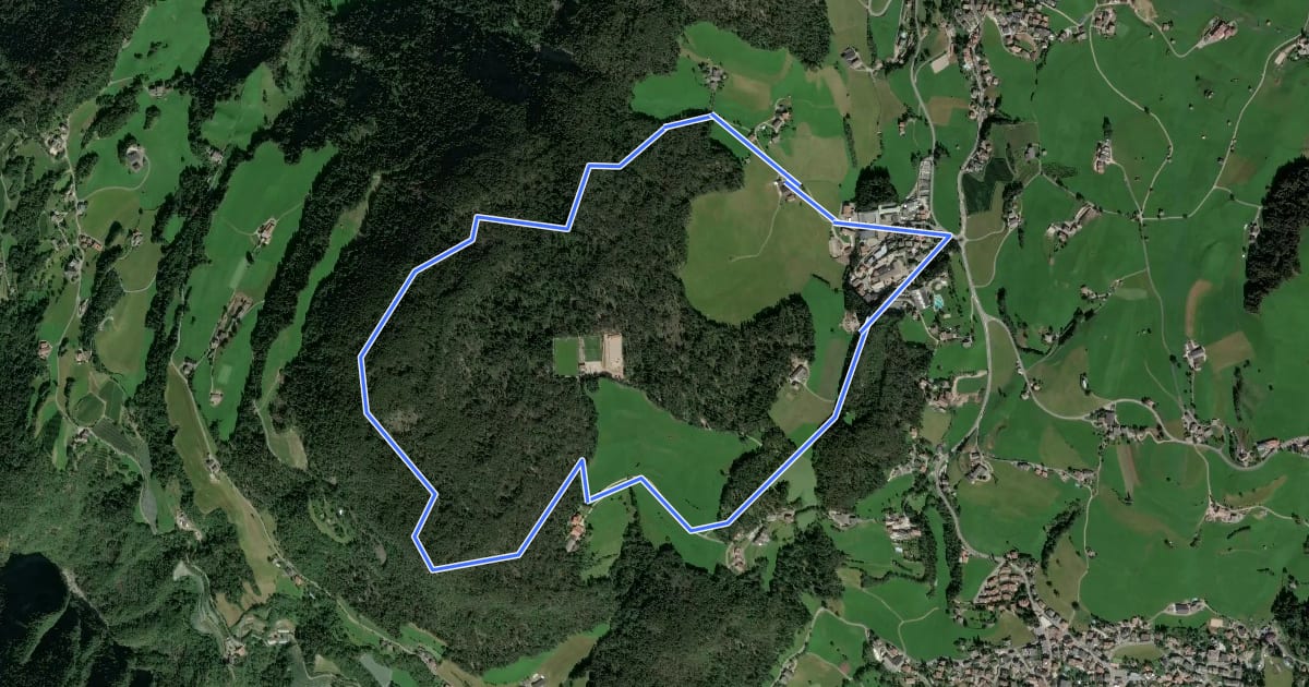 Маршрут Rundweg Laranz - Giro Laranza на спутниковом снимке