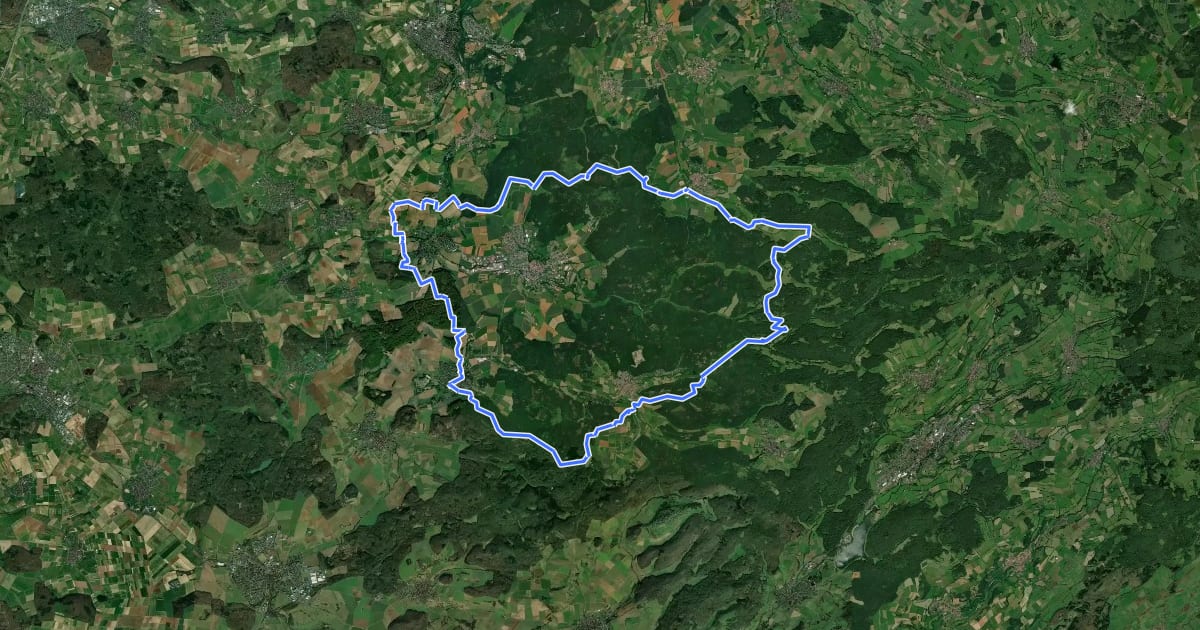 Маршрут Rundweg Laubach на спутниковом снимке