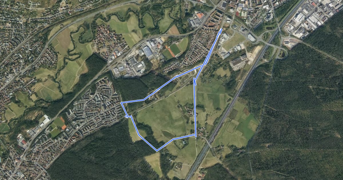 Маршрут Rundweg Lauf-Letten на спутниковом снимке