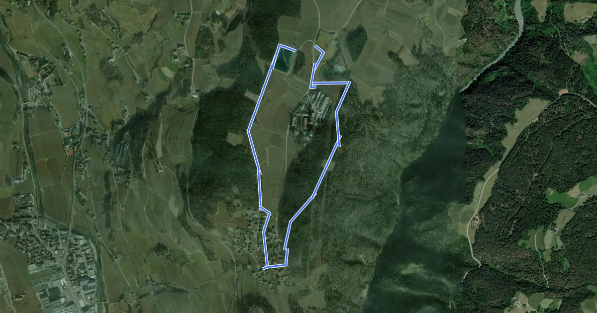 Маршрут Rundweg Laugen Elvas на спутниковом снимке