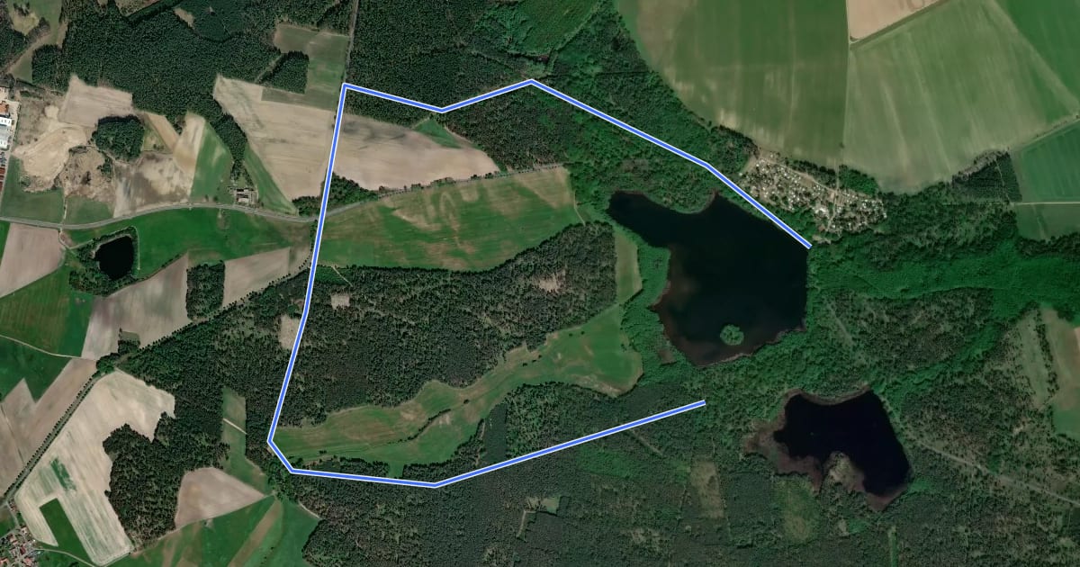 Маршрут Rundweg Lausiger Teiche на спутниковом снимке