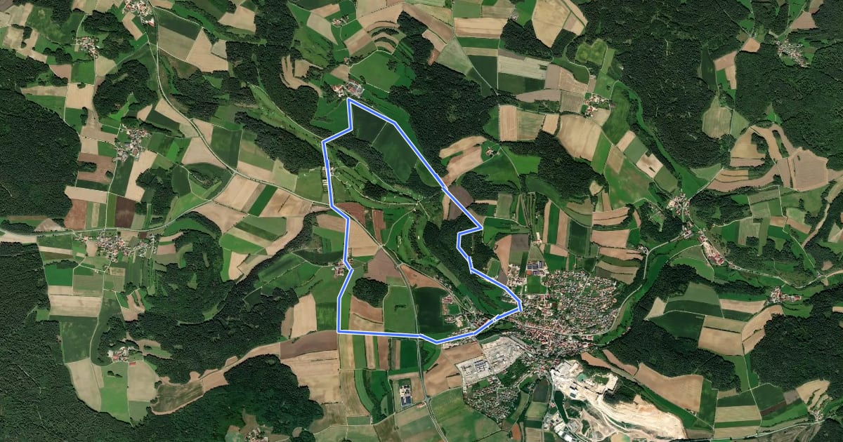 Маршрут Rundweg Lauterhofen LTH4 на спутниковом снимке