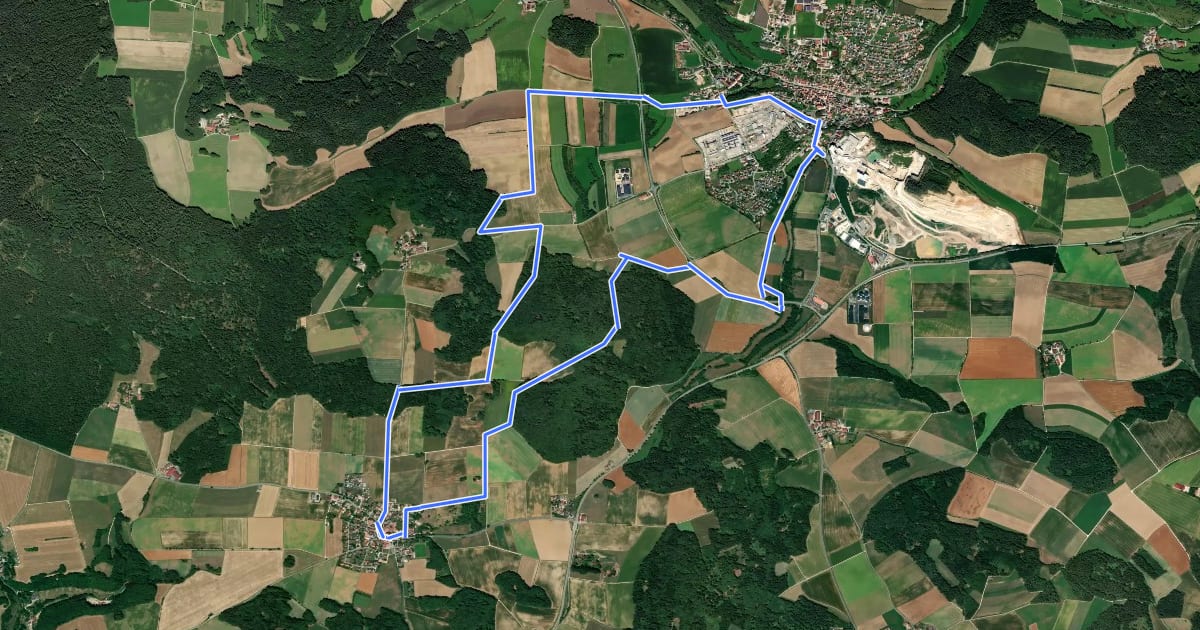 Маршрут Rundweg Lauterhofen LTH5 на спутниковом снимке