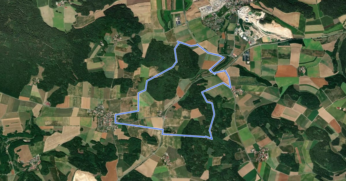 Маршрут Rundweg Lauterhofen LTH6 на спутниковом снимке