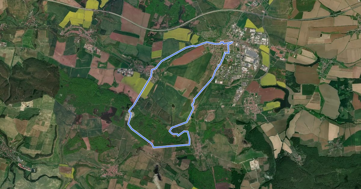 Маршрут Rundweg Leinefeld на спутниковом снимке