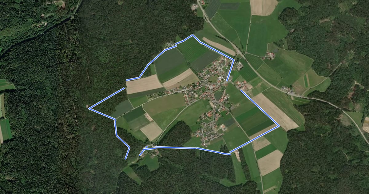 Маршрут Rundweg Letzau на спутниковом снимке