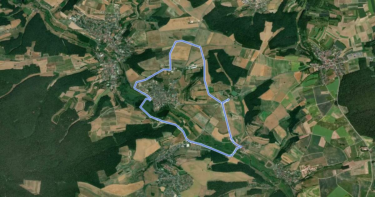 Маршрут Rundweg Lisberg L 2 "Apfelrundweg" на спутниковом снимке
