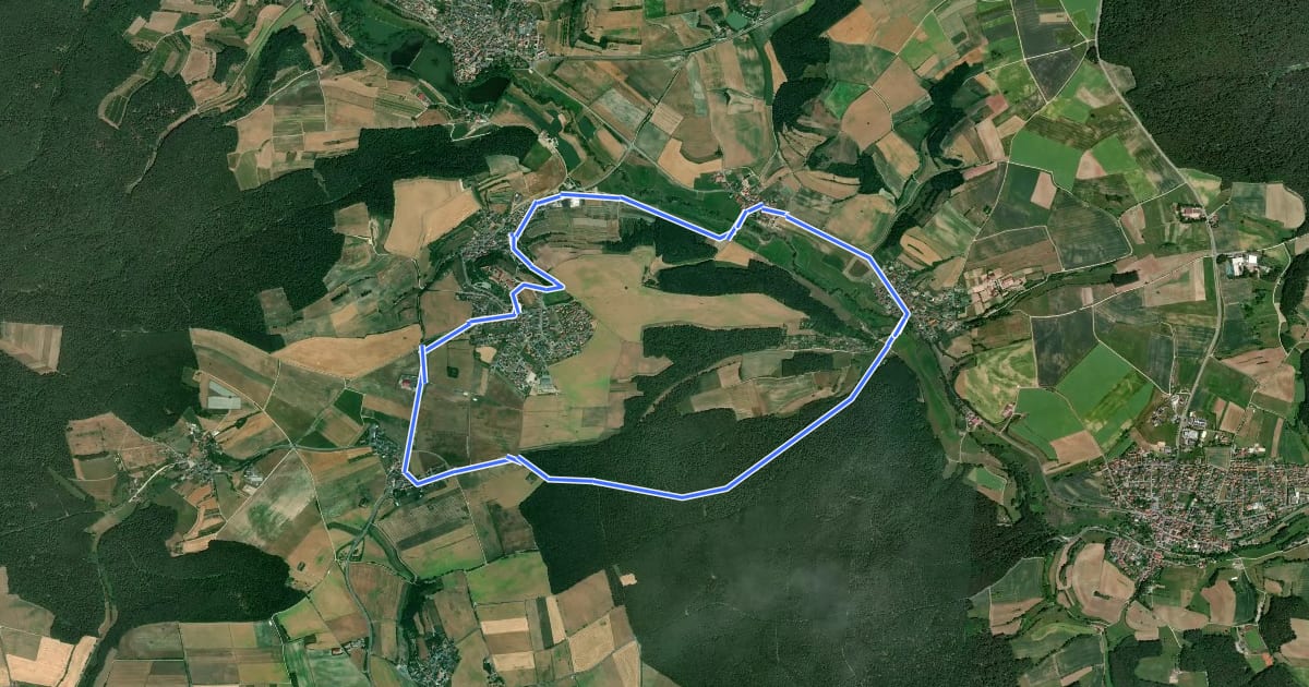 Маршрут Rundweg Lisberg L 3 "Laurenziweg" на спутниковом снимке