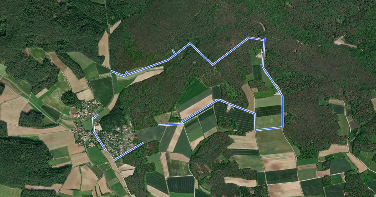 Маршрут Rundweg Lonnerstadt L4 на спутниковом снимке