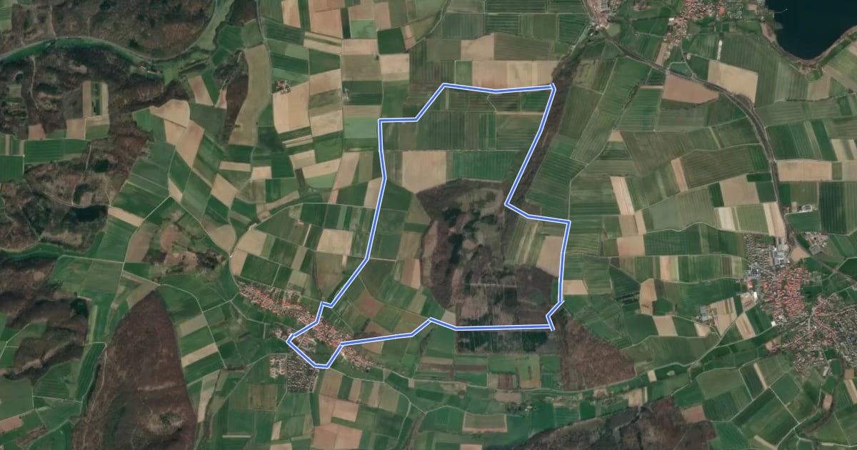 Маршрут Rundweg Ludolfshausen 1 на спутниковом снимке