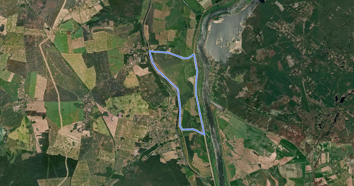 Маршрут Rundweg Lunower Polder на спутниковом снимке