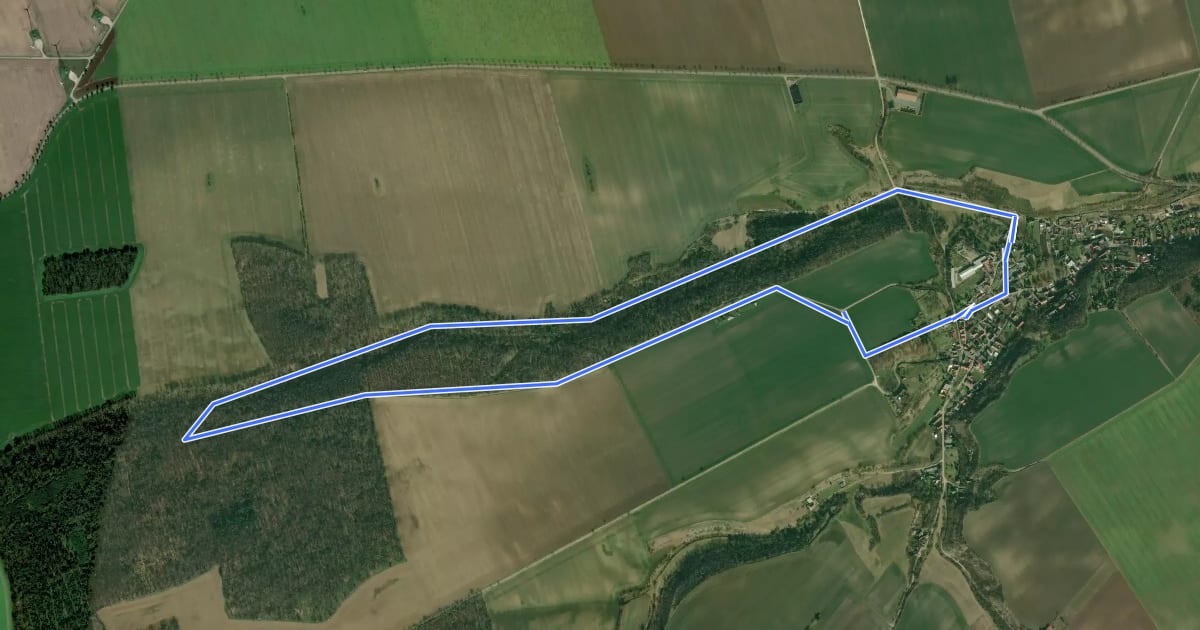 Маршрут Rundweg Müchelholz на спутниковом снимке