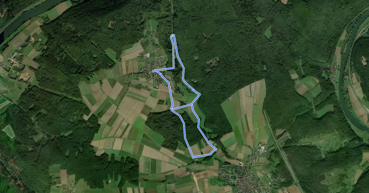 Маршрут Rundweg Mühlenweg на спутниковом снимке