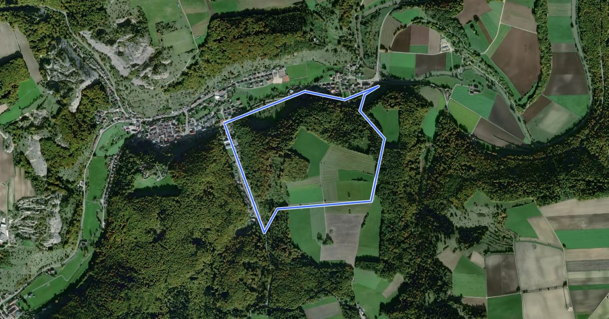 Маршрут Rundweg Mörnsheim 2 на спутниковом снимке