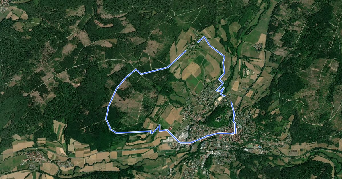 Маршрут Rundweg Malsberg-Kaltenbach-Spangenberg на спутниковом снимке