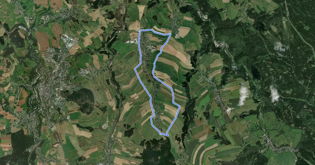 Маршрут Rundweg Mildenau Ww на спутниковом снимке