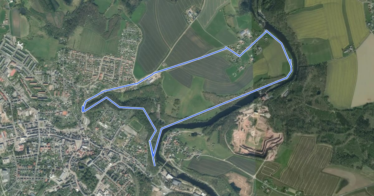 Маршрут Rundweg Mittweida на спутниковом снимке