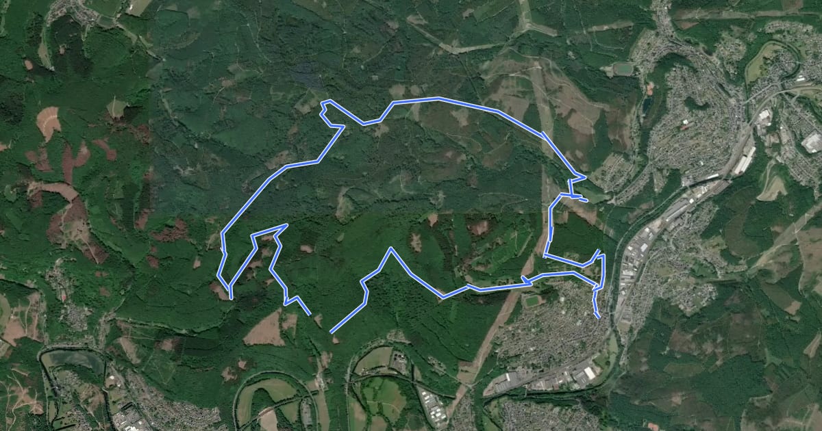 Маршрут Rundweg Mudersbach M2 на спутниковом снимке