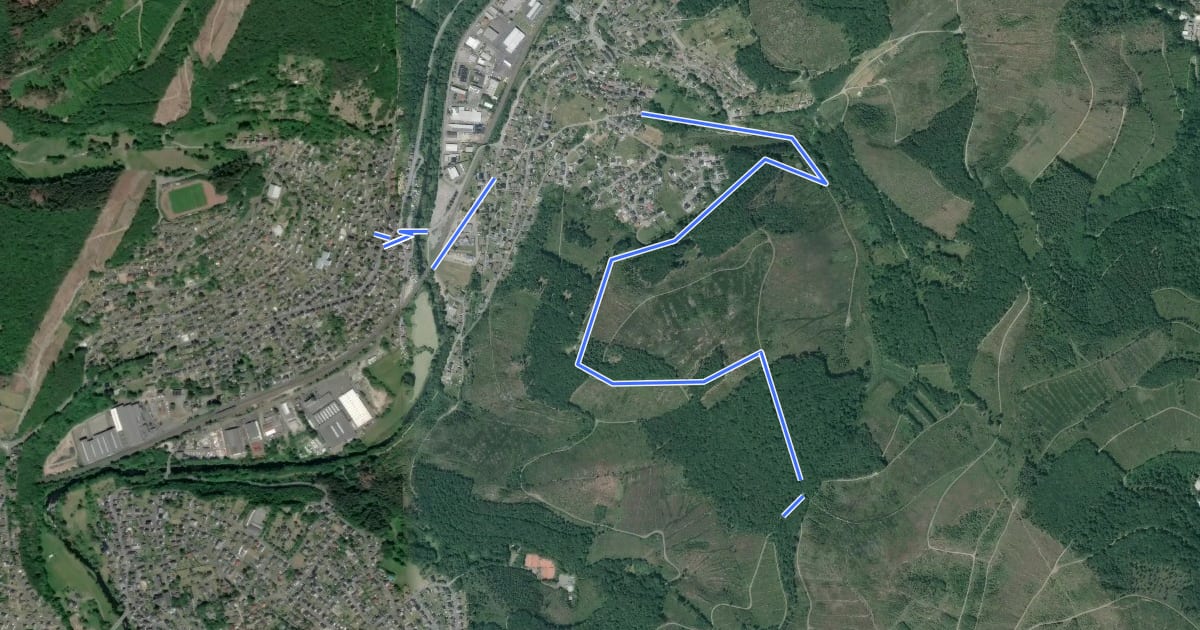 Маршрут Rundweg Mudersbach M3 на спутниковом снимке