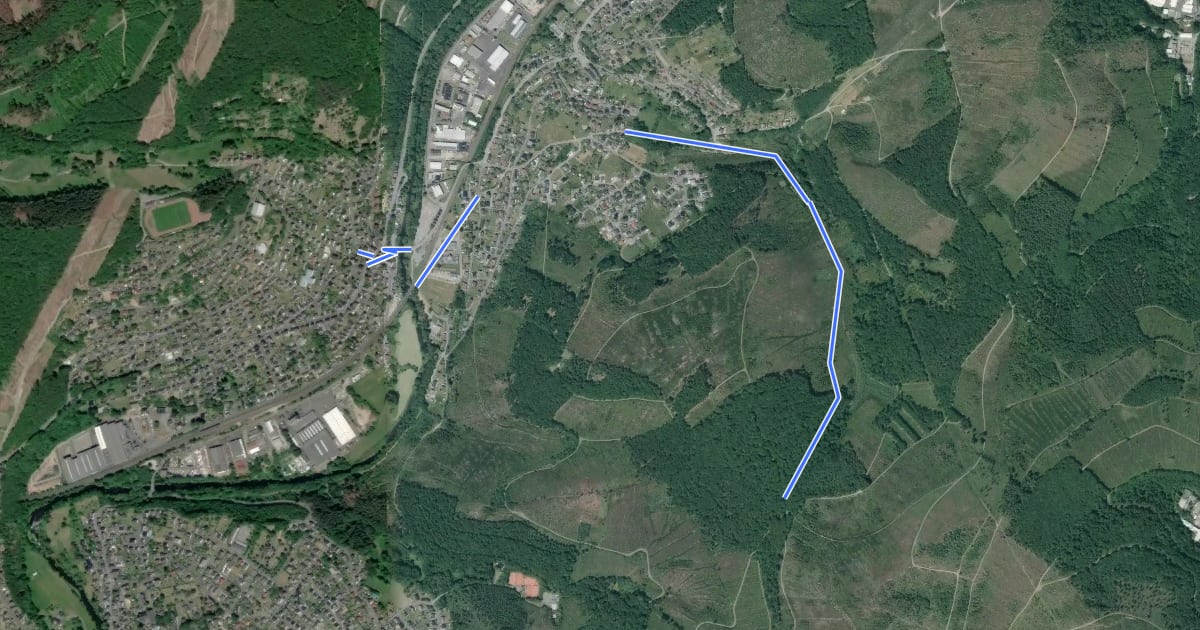Маршрут Rundweg Mudersbach M4 на спутниковом снимке