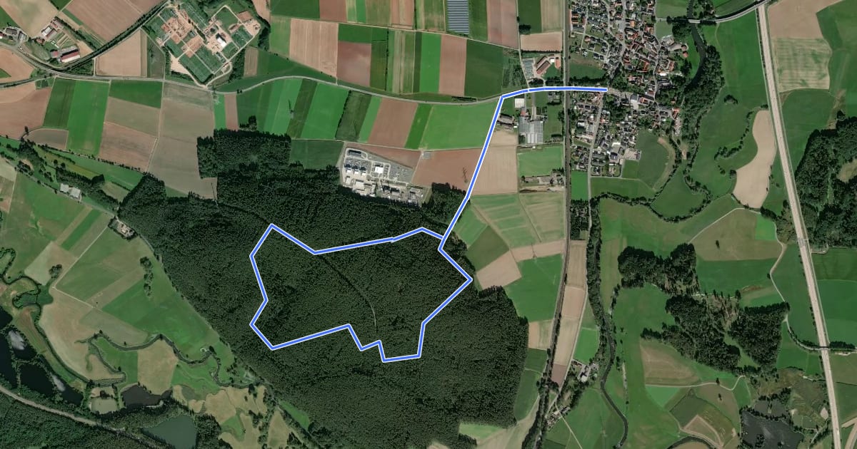 Маршрут Rundweg Naabberg 5km на спутниковом снимке