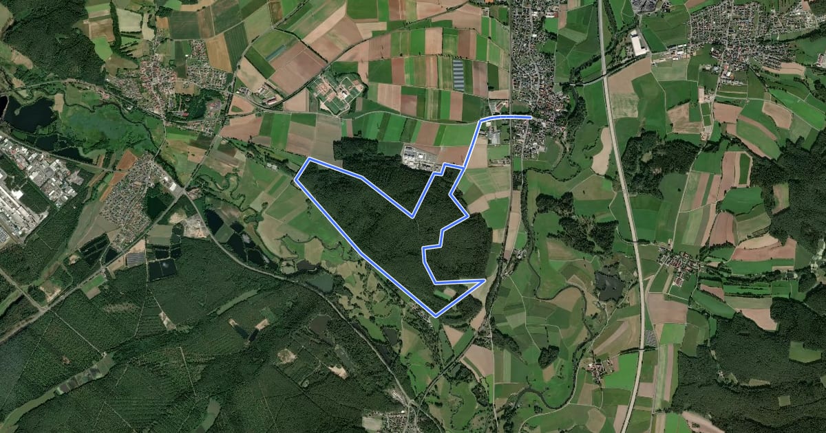 Маршрут Rundweg Naabberg 8km на спутниковом снимке