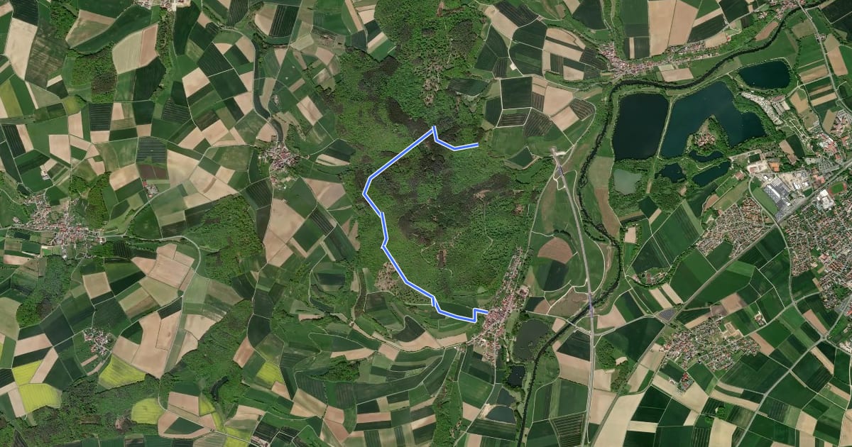 Маршрут Rundweg Nedensdorf на спутниковом снимке
