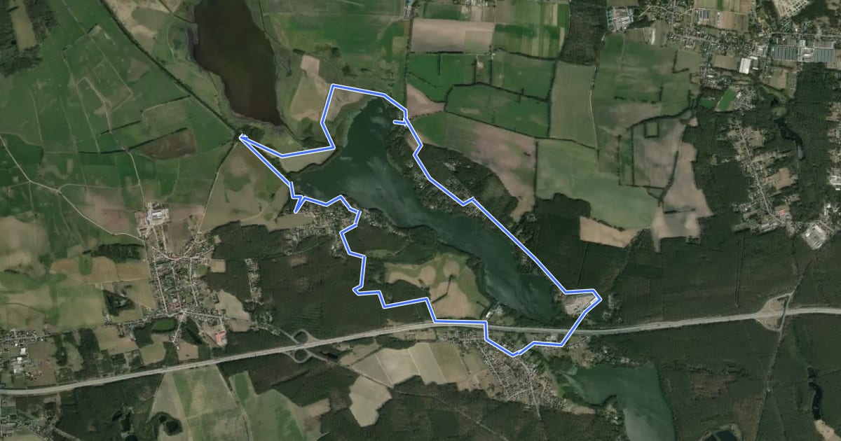 Маршрут Rundweg Netzener See на спутниковом снимке