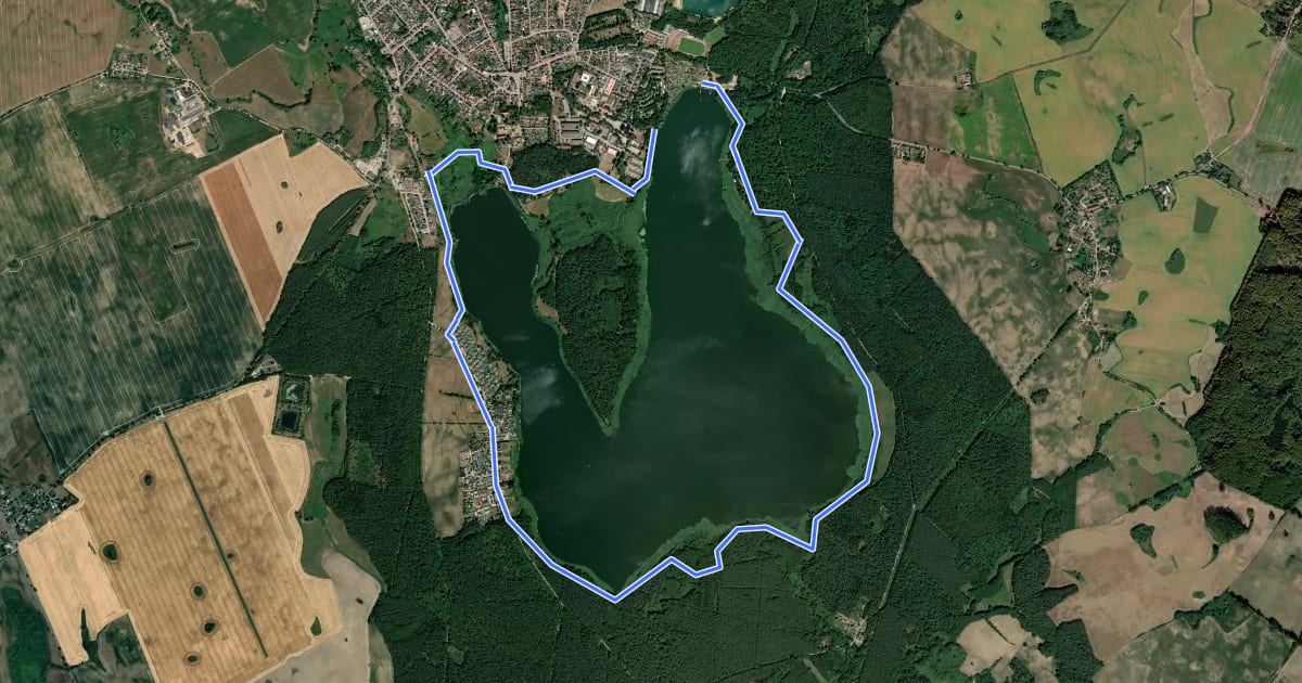 Маршрут Rundweg Neuklostersee на спутниковом снимке