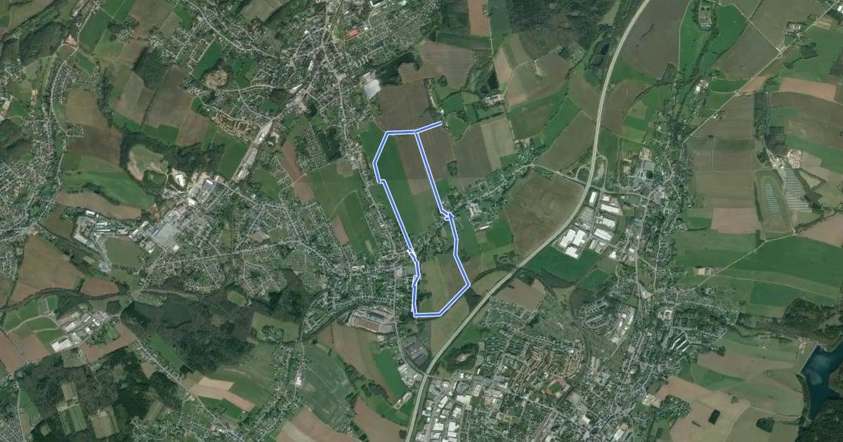 Маршрут Rundweg Niederwuerschnitz на спутниковом снимке