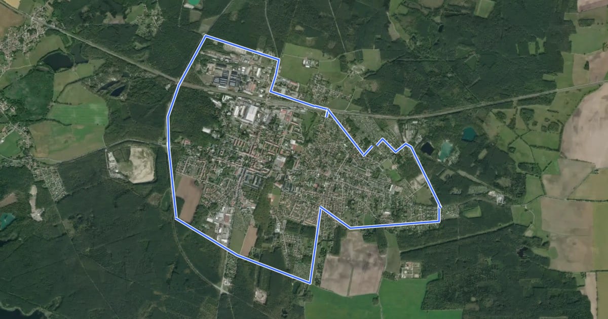 Маршрут Rundweg Niesky на спутниковом снимке