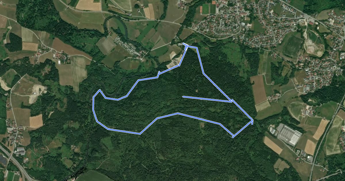 Маршрут Rundweg Nr. 4 на спутниковом снимке