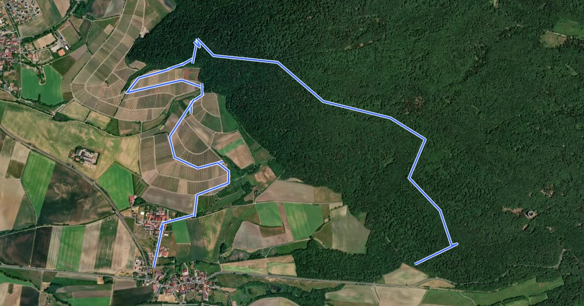 Маршрут Rundweg O5 на спутниковом снимке