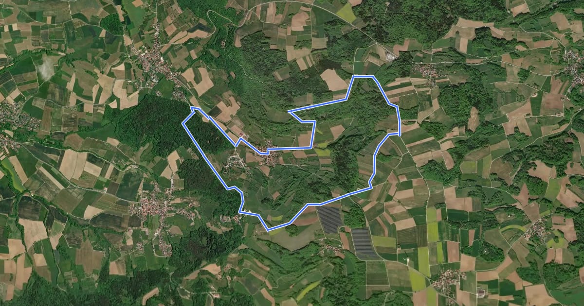 Маршрут Rundweg Oberehrenbach (Blauer Ring) на спутниковом снимке