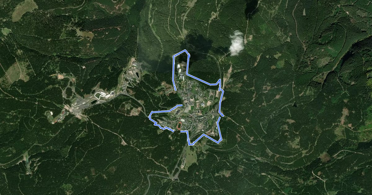 Маршрут Rundweg Oberhof на спутниковом снимке