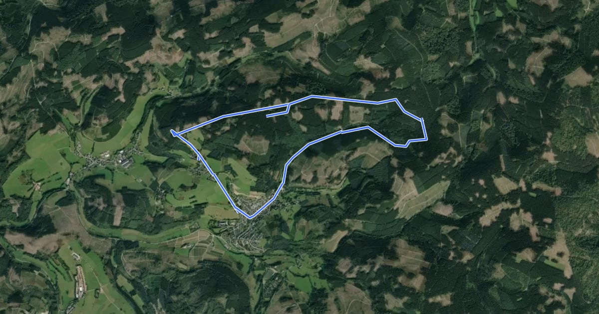 Маршрут Rundweg Oberhundem на спутниковом снимке