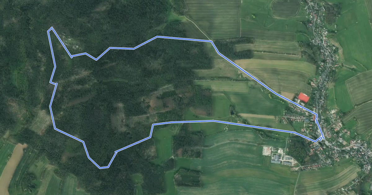 Маршрут Rundweg Oberlichtenau-Keulenberg на спутниковом снимке